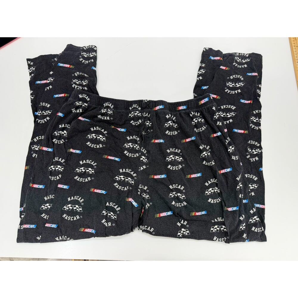 NASCAR Mens Pajama Pants Size XL Black Logo Pull On Drawstring